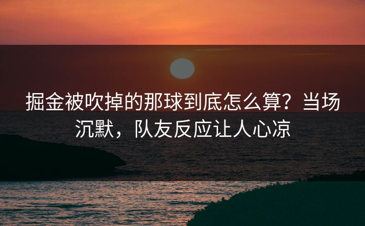 掘金被吹掉的那球到底怎么算？当场沉默，队友反应让人心凉