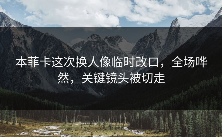 本菲卡这次换人像临时改口，全场哗然，关键镜头被切走
