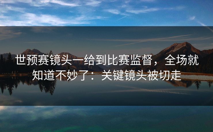 世预赛镜头一给到比赛监督，全场就知道不妙了：关键镜头被切走