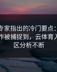 亚运会专家指出的冷门要点：姆巴佩的小动作被捕捉到，云体育入口评论区分析不断