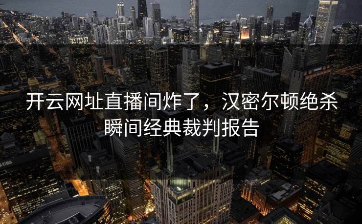开云网址直播间炸了，汉密尔顿绝杀瞬间经典裁判报告